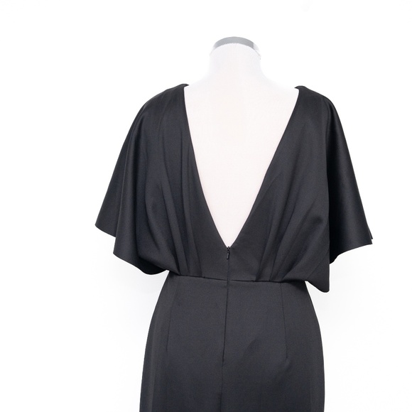 Black Halo Eve by Laurel Berman  - Ilaria Cape-Sleeve Column Gown - Picture 13 of 14